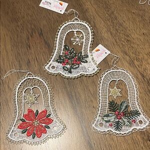 Ornaments imported from Germany lace , gold thread & embroidered NWT